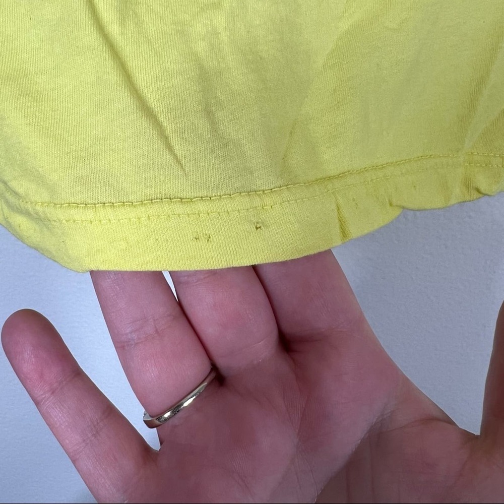 DAYDREAMER NWOT Rolling Stones 1978 Boyfriend Band Tee Neon Yellow Oversized - Picture 9 of 10